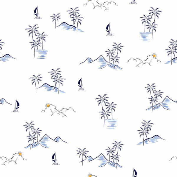 Blue tropical removable wallpaper