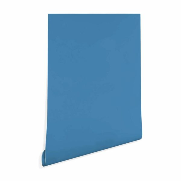 Bright blue solid color wallpaper peel and stick