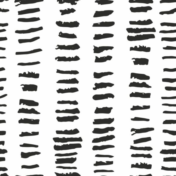 Black and white brush stroke pattern removable wallpaper