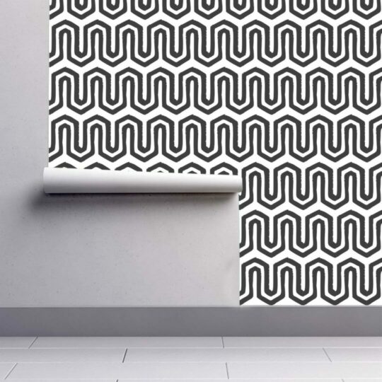 Wavy geometric sticky wallpaper
