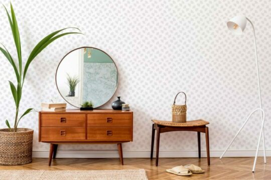 Abstract geometric semi-circle sticky wallpaper