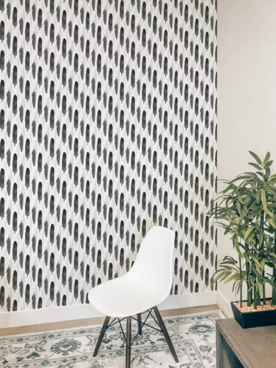 Watercolor feather wallpaper for walls