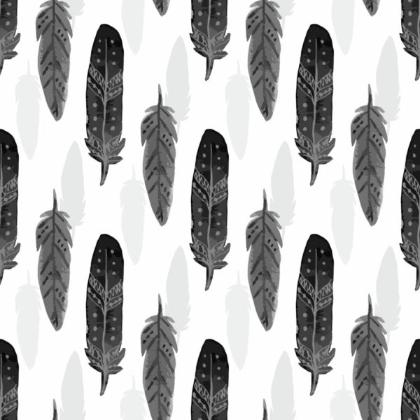 Watercolor feather removable wallpaper