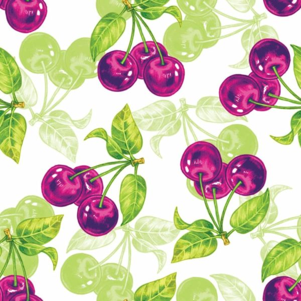 green and purple cherry self-adhesive wallpaper