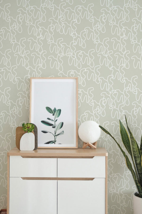 Organic shapes peel and stick wallpaper