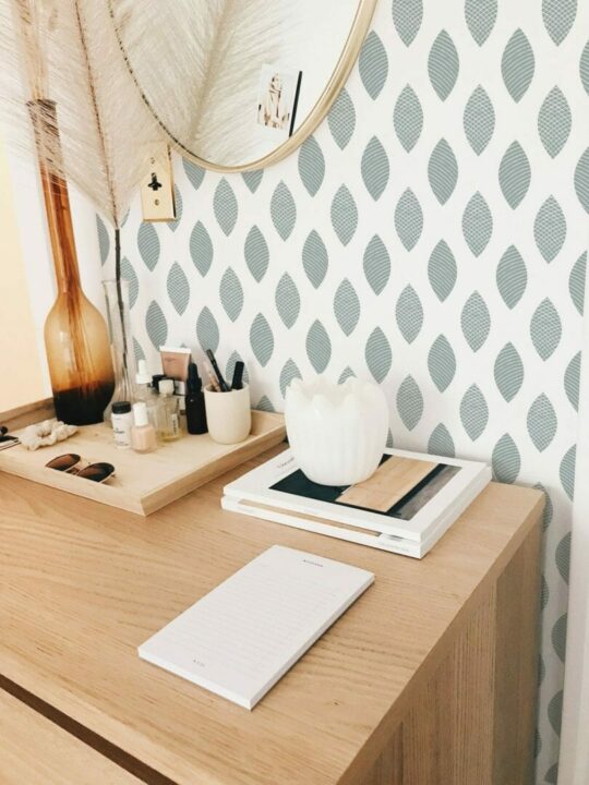 Scandi leaf peel and stick wallpaper