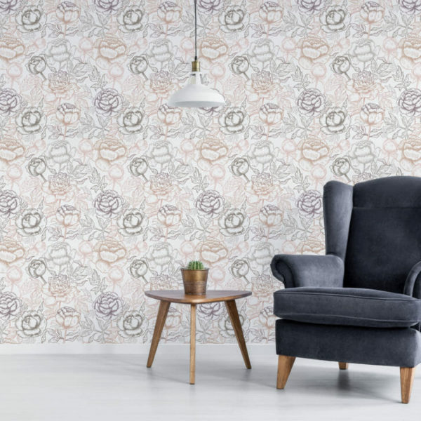 multicolored floral adhesive wallpaper