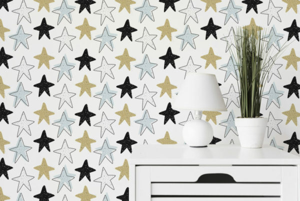 Cute star peel and stick removable wallpaper
