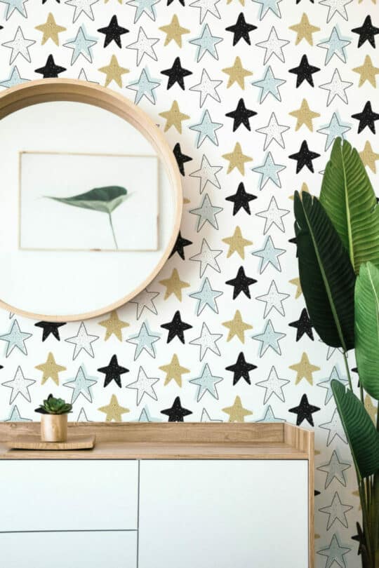 Cute star peel and stick wallpaper
