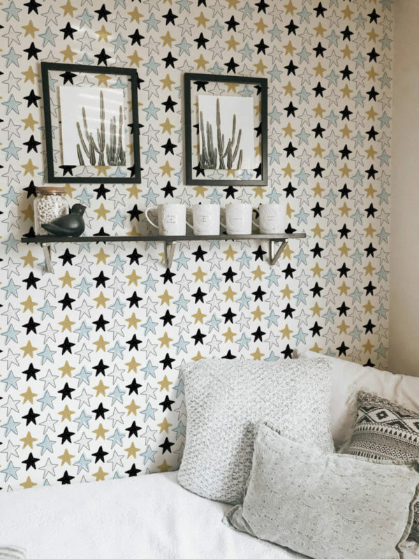 Cute star peel stick wallpaper