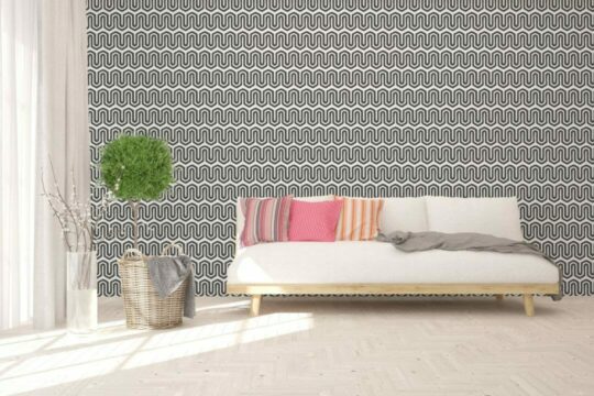 Wavy geometric self adhesive wallpaper