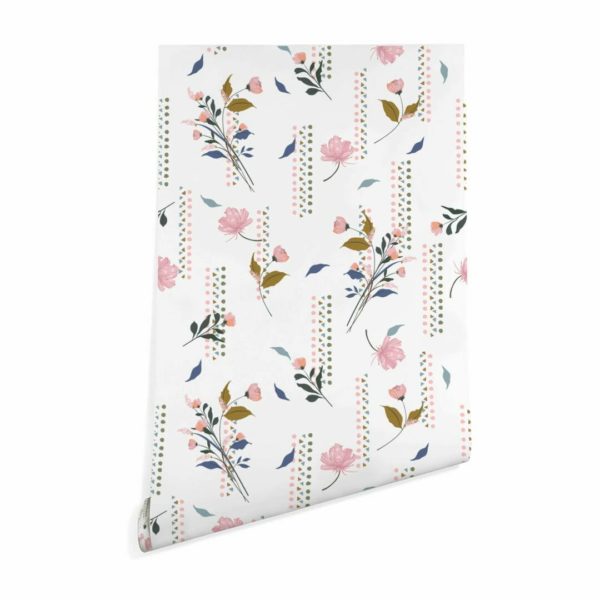 Geometric and floral wallpaper peel and stick
