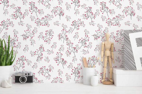 Ditsy floral peel and stick wallpaper
