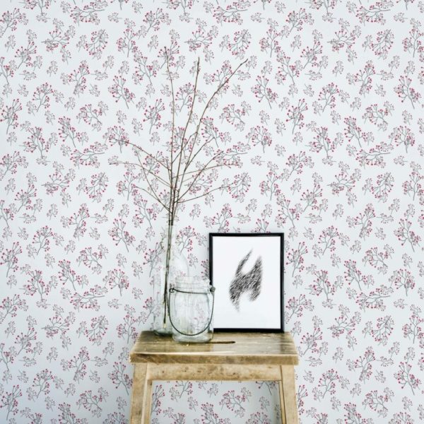 Ditsy floral peel and stick removable wallpaper