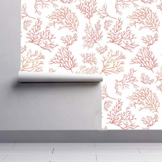 Watercolor coral sticky wallpaper
