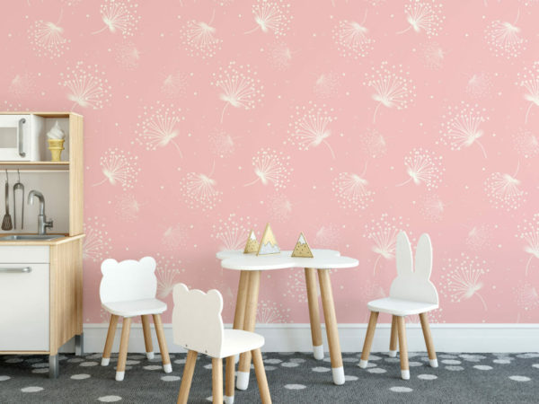 Cute dandelion peel and stick removable wallpaper