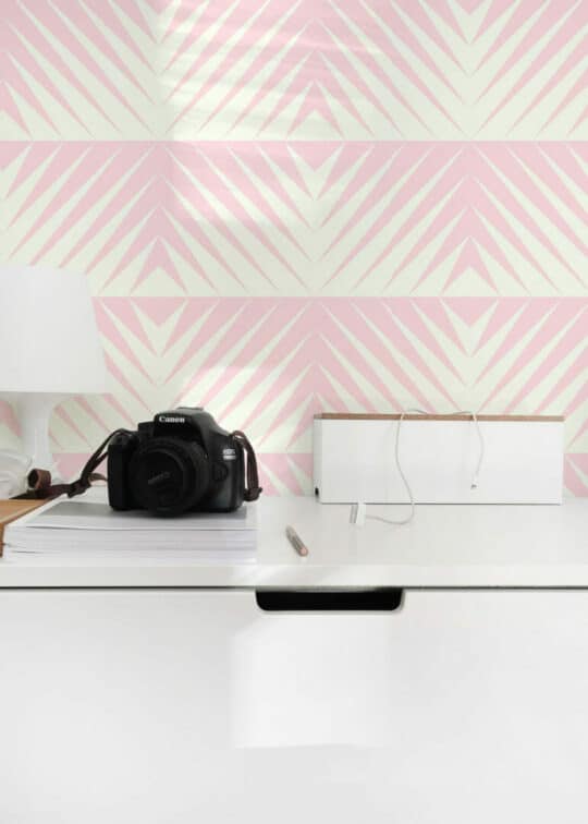 Pastel pink geometric self adhesive wallpaper