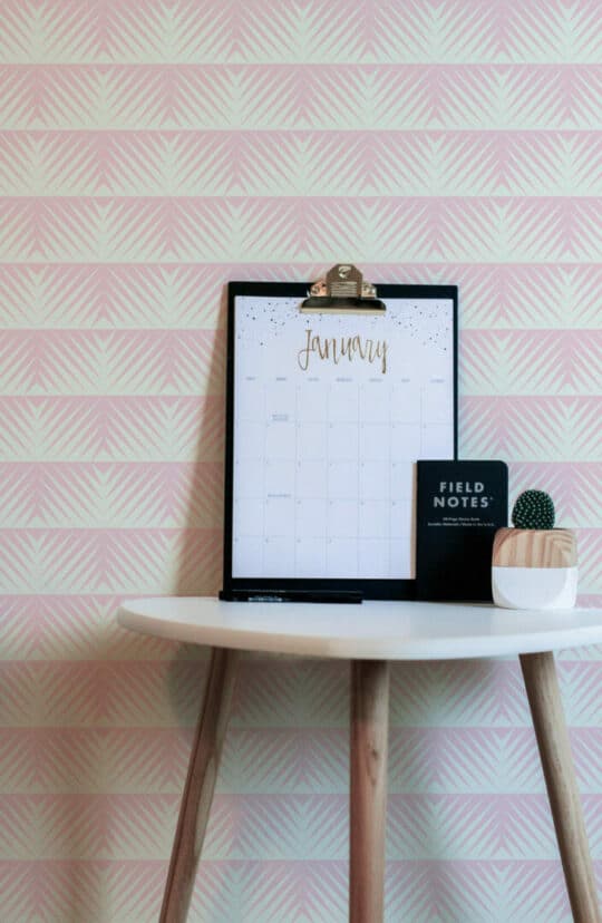 Pastel pink geometric peel and stick removable wallpaper