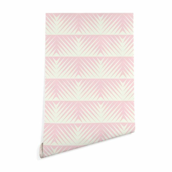 Pastel pink geometric wallpaper peel and stick