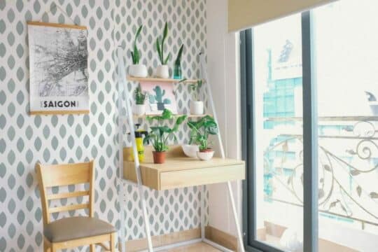 Scandi leaf stick on wallpaper