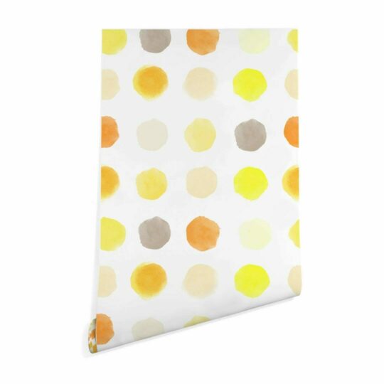 Yellow watercolor dots sticky wallpaper