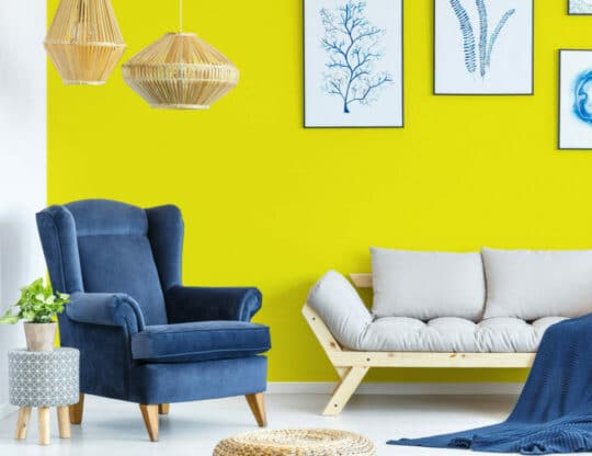 Yellow solid color peel and stick wallpaper