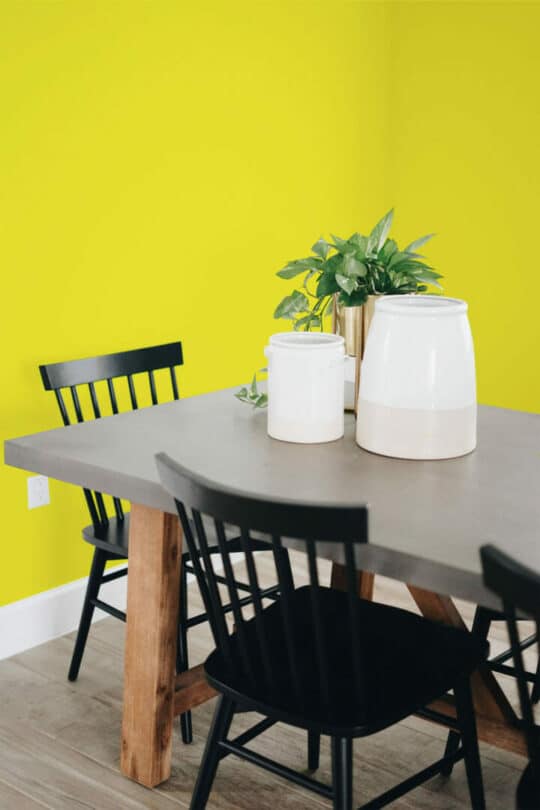Yellow solid color self adhesive wallpaper