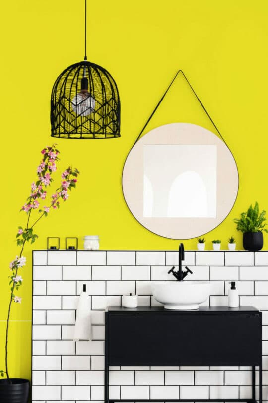 Yellow solid color peel and stick removable wallpaper