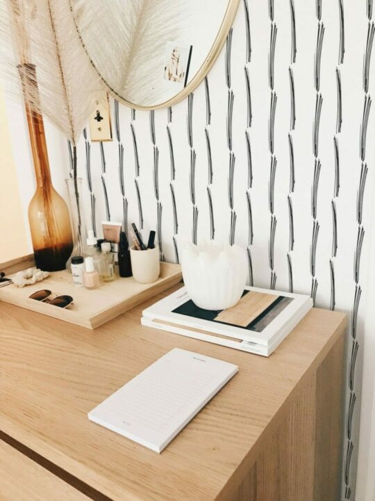 Thin brush stroke peel and stick wallpaper