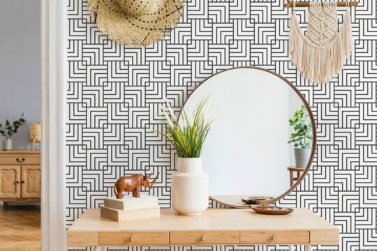 Geometric texture peel and stick wallpaper