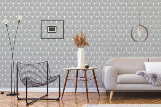Geometric hexagon peel and stick wallpaper