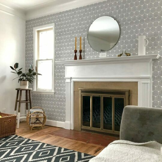 Geometric hexagon wallpaper for walls