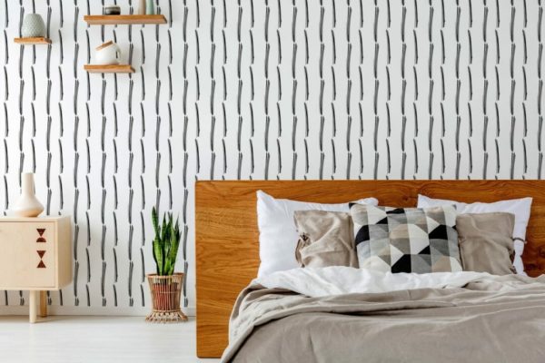 Thin brush stroke wallpaper for walls
