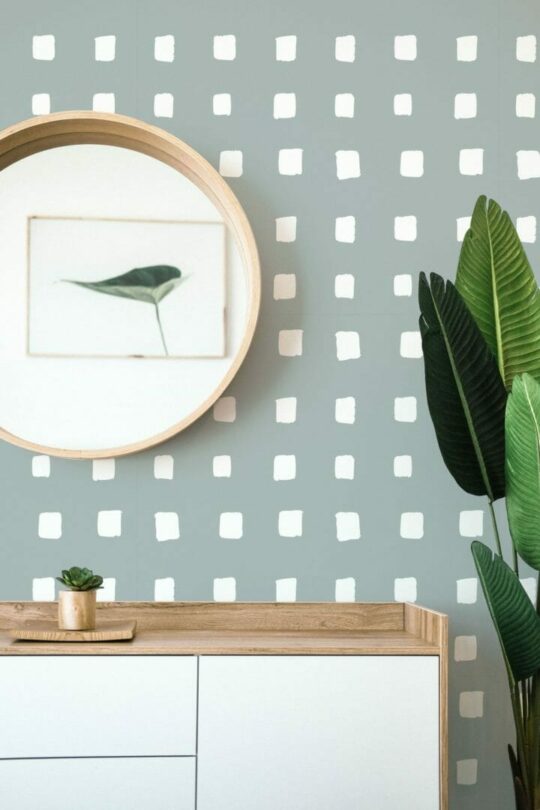 Green plaid removable wallpaper