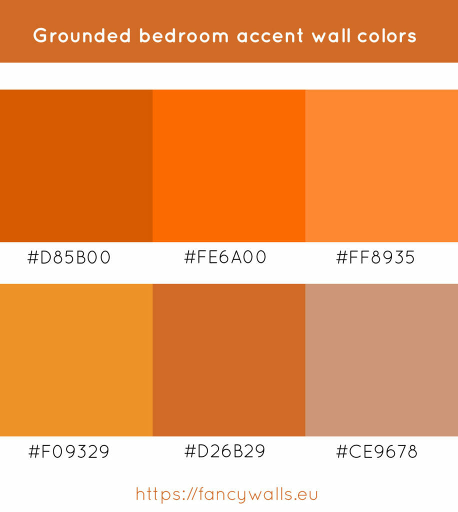 Grounded colors for bedroom accent walls
