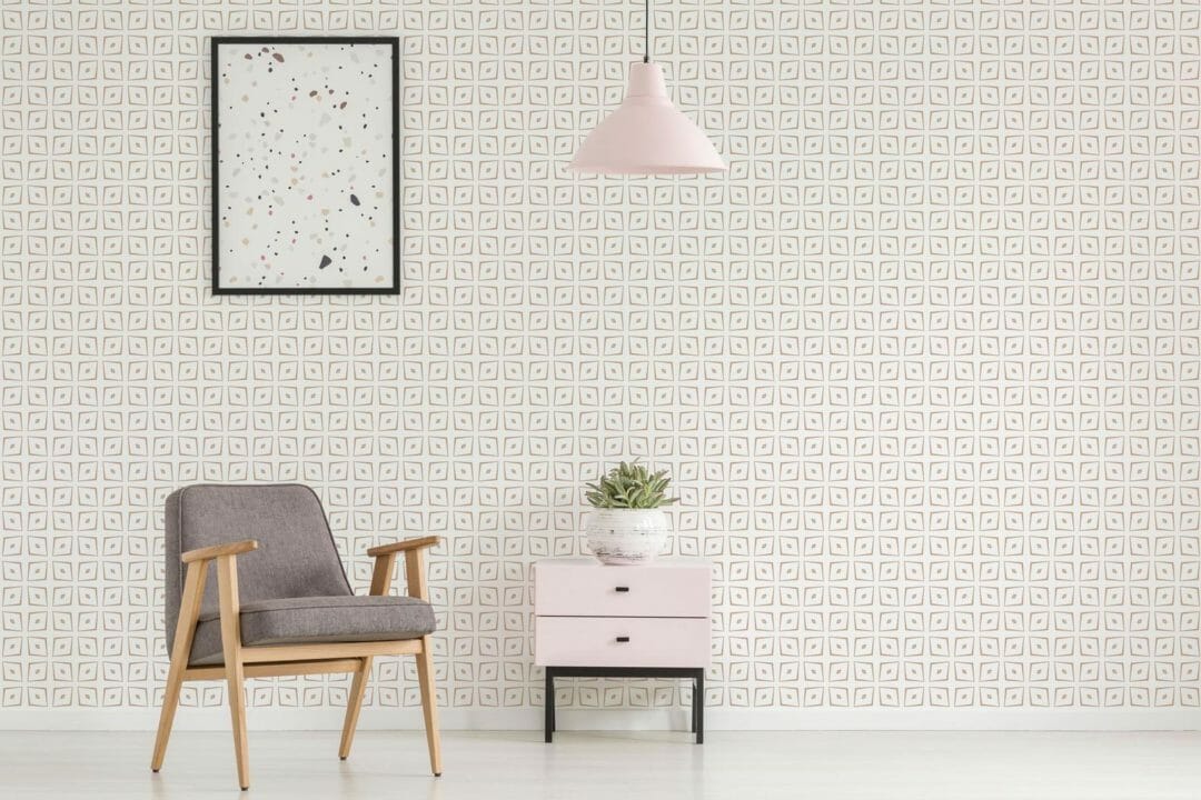 Minimalist geometric stick on wallpaper