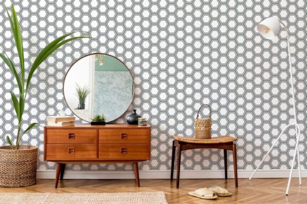 Honeycomb pattern wallpaper for walls