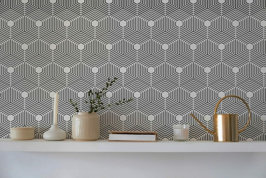 Geometric hexagon wallpaper - Peel and Stick or Non-Pasted