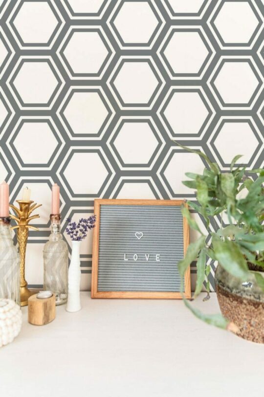 Honeycomb pattern self adhesive wallpaper