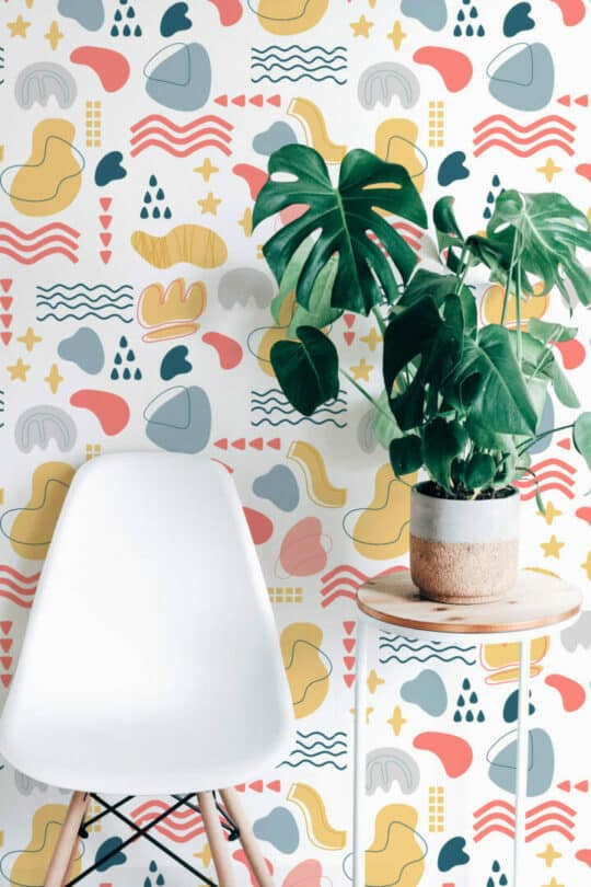 Multicolor shapes wallpaper for walls