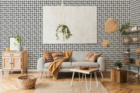 Brush stroke mosaic wallpaper for walls