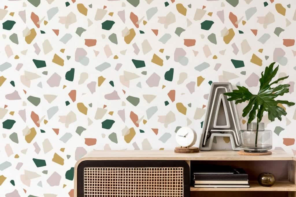 Boho terrazzo wallpaper - Peel and Stick or Non-Pasted