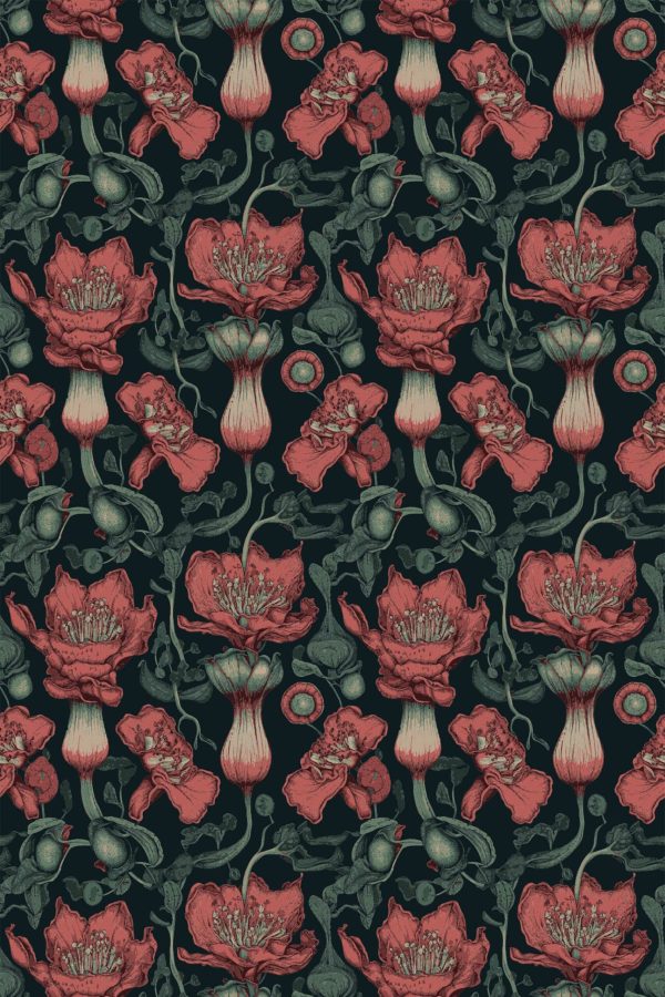 Fancy Walls Peel and Stick Wallpaper in Rustic Brown Floral