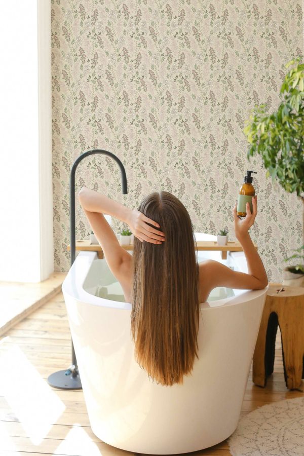 Peel and Stick Wallpaper Spa Retreat Florals - Fancy Walls