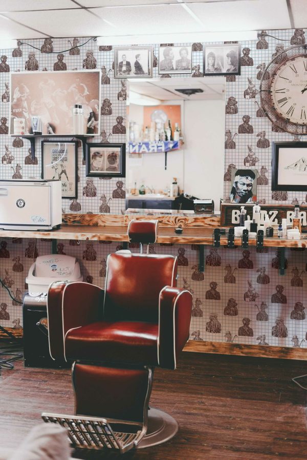 Brown Barber Safari Self-Adhesive Wallpaper by Fancy Walls