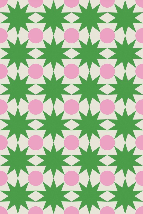 Self-Adhesive Wallpaper Green Eclectic Starlight by Fancy Walls