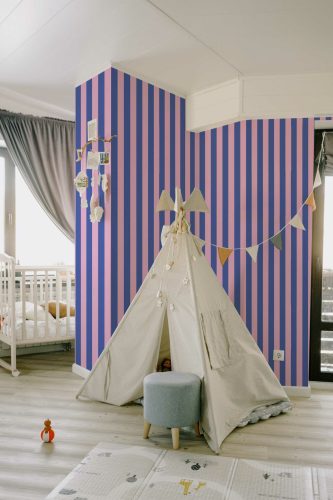 Purple Haze Stripes Self-Adhesive Wallpaper by Fancy Walls