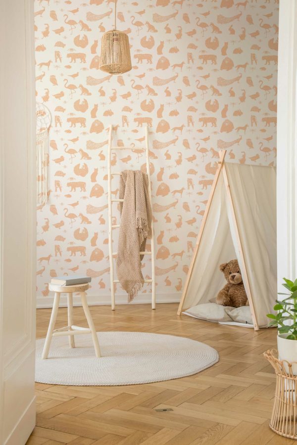 Rosy Safari Retreat Self-Adhesive Wallpaper by Fancy Walls