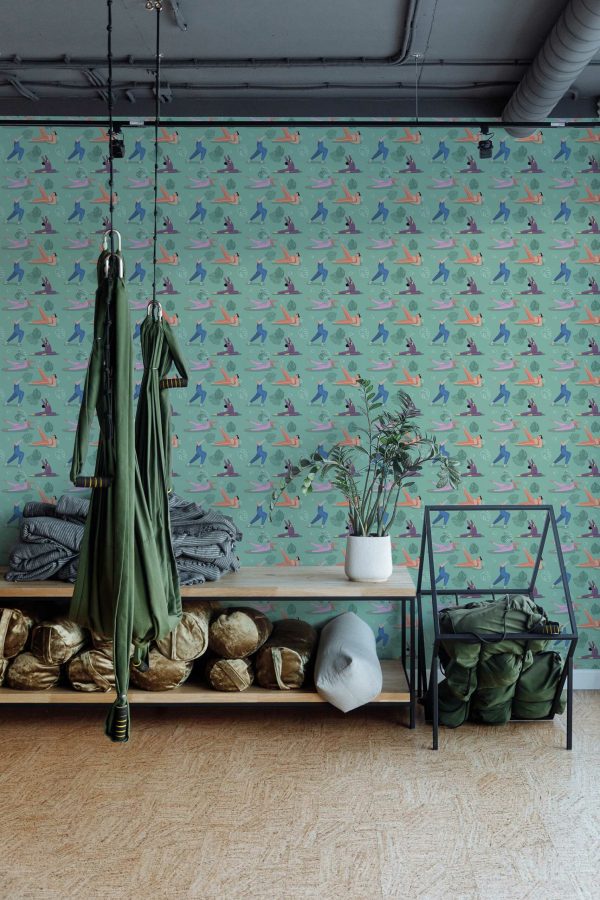 Serene Yoga Oasis Traditional Wallpaper - Fancy Walls