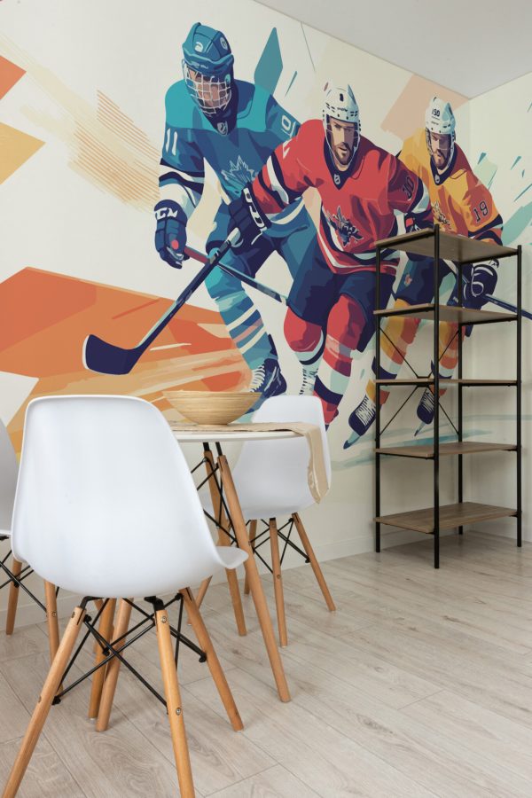 Fancy Walls artistic hockey removable wall mural.